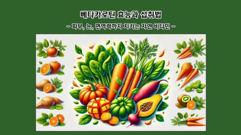 베타카로틴 효능과 섭취법: 피부, 눈, 면역력까지 지키는 자연 비타민