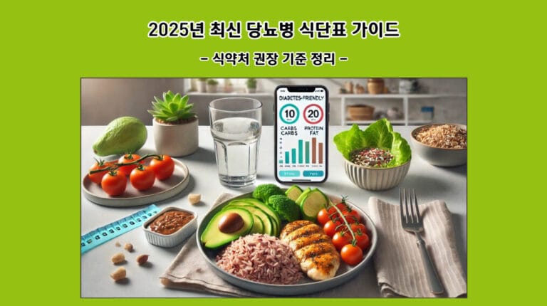 2025년 최신 당뇨병 식단표: 식약처 권장 기준 정리