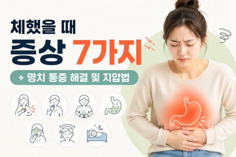 체했을 때 증상 7가지(+명치 통증 해결 및 지압법)